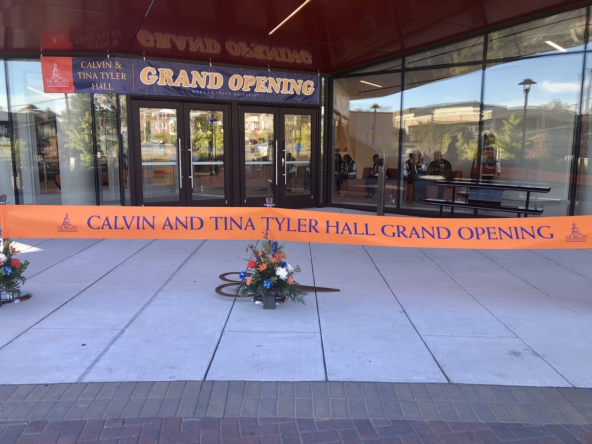 BMorePRGuy's tweet photo. We ready! Today it’s a ribbon-cutting ceremony for the new Tyler Hall student services building. #PRStuff https://t.co/66AY9lXZ0b