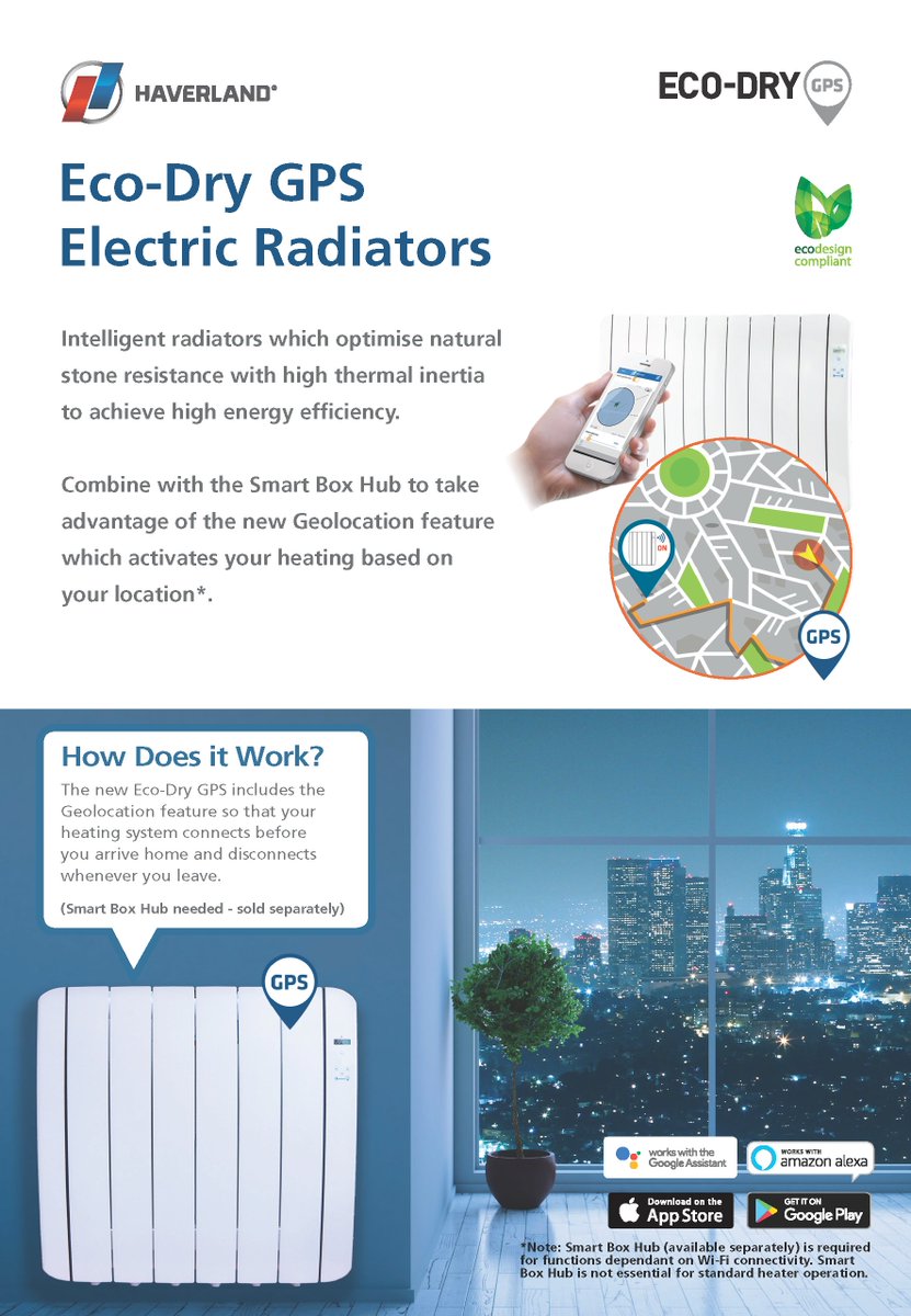 Levanteinfo's tweet photo. Intelligent heating thanks to the @HaverlandUK Eco-Dry GPS Electric Radiator range. Geolocation feature will ensure you don't get caught out by the cold weather this winter. View the range from @cefonline here https://t.co/gNNYzxrPxr #winteriscoming #intelligentheating https://t.co/DkDnjmlt5l