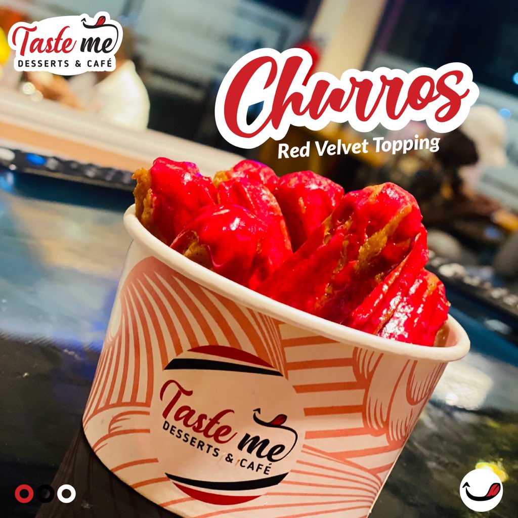 Churros with Red Velvet Topping 😍 #DessertHub #TheArtOfFlavours #OnlyAtTasteMe #TeamTasteMe @TasteMeDessert
