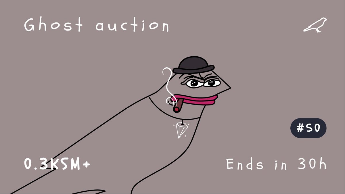Our ghost auction is now open  👻👨‍⚖️

🐦💎 Rare #kupepe #50 up for grabs

DM offers, auction open for 30h ⏳

⚡️Good luck ⚡️

$KSM $DOT #NFT #auction  <a href="/RmrkApp/">RMRK.app Official</a>