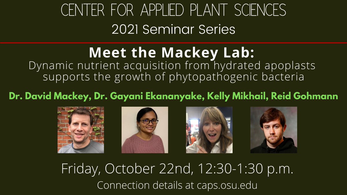 Center for Applied Plant Sciences (@caps_osu) on Twitter photo Join us this afternoon for our next CAPS Seminar and hear from researchers from the Mackey Lab <a href="/OSU_HortCropSci/">Ohio State Horticulture and Crop Science</a> <a href="/kelmikhail/">Kelly Mikhail</a> <a href="/reidgohmann/">Reid Gohmann</a>
Connection details at caps.osu.edu Join us this afternoon for our next CAPS Seminar and hear from researchers from the Mackey Lab <a href="/OSU_HortCropSci/">Ohio State Horticulture and Crop Science</a> <a href="/kelmikhail/">Kelly Mikhail</a> <a href="/reidgohmann/">Reid Gohmann</a>
Connection details at caps.osu.edu