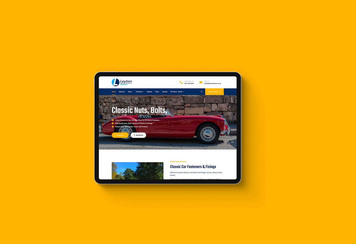 CtrlAltCreate3's tweet photo. New #Woocommerce #Website for Leyton Classics 🚗🔩. They supply #fasteners and #fixings for Classic Cars. You can now order #ClassicCar fasteners via their #ecommerce website. Go and check them out https://t.co/0aNsqIVcGZ #Wirral #Liverpool #WebDesign #SEO #WordPress https://t.co/uYaetBIxeq