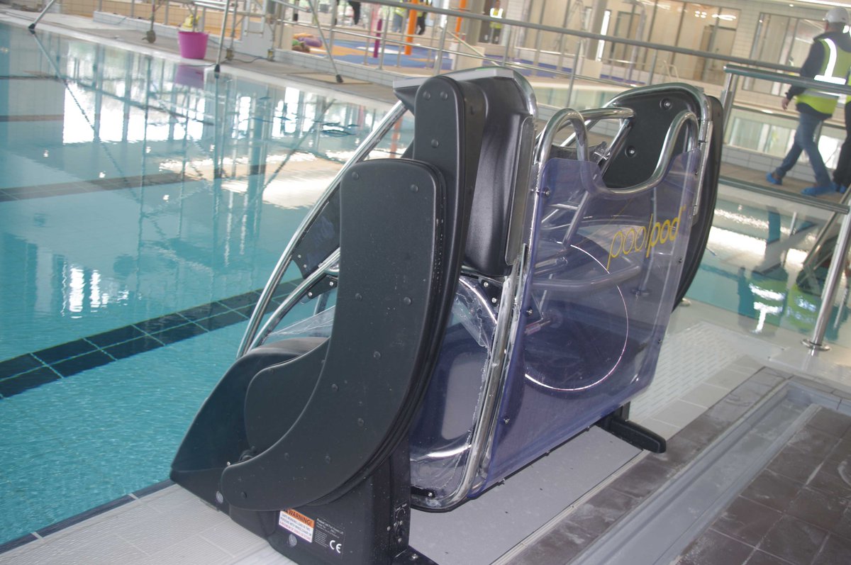 NorthNorfolkDC's tweet photo. THE REEF: The PoolPod is now in place, allowing for safe &amp; dignified entry into either pool!

There is also a poolside wheelchair &amp; wheelchair storage zone nearby. 

The Reef has been built to be accessible for everyone.
Find out more at: https://t.co/H0R3lFUC0h
@Poolpodproducts https://t.co/l2JkxYvICx