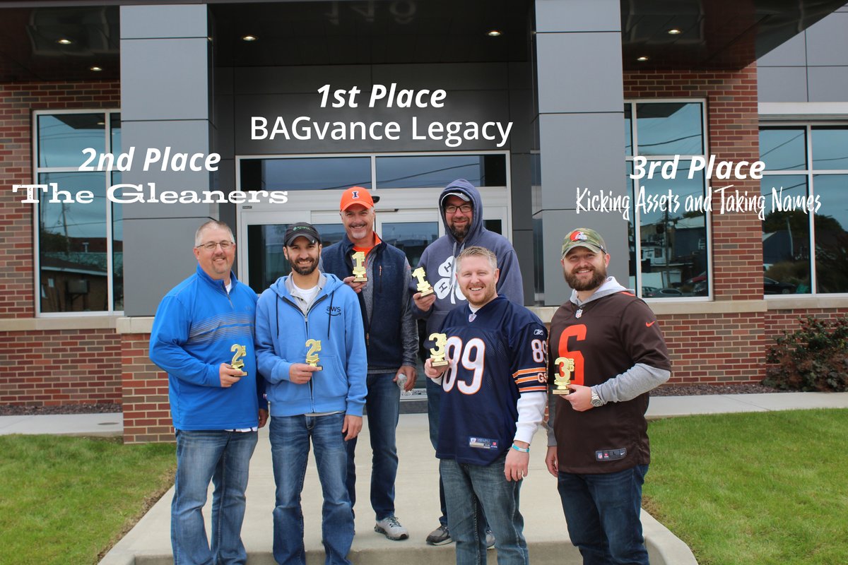 agvance's tweet photo. It was a great day to have a tailgate party here at the SSI offices in Shelbyville and Avon. We had our second annual cornhole tournament and crowned BAGvance Legacy as the winners. We hope everyone has been able to enjoy the cooler, fall temps! https://t.co/XhBKstJgQV