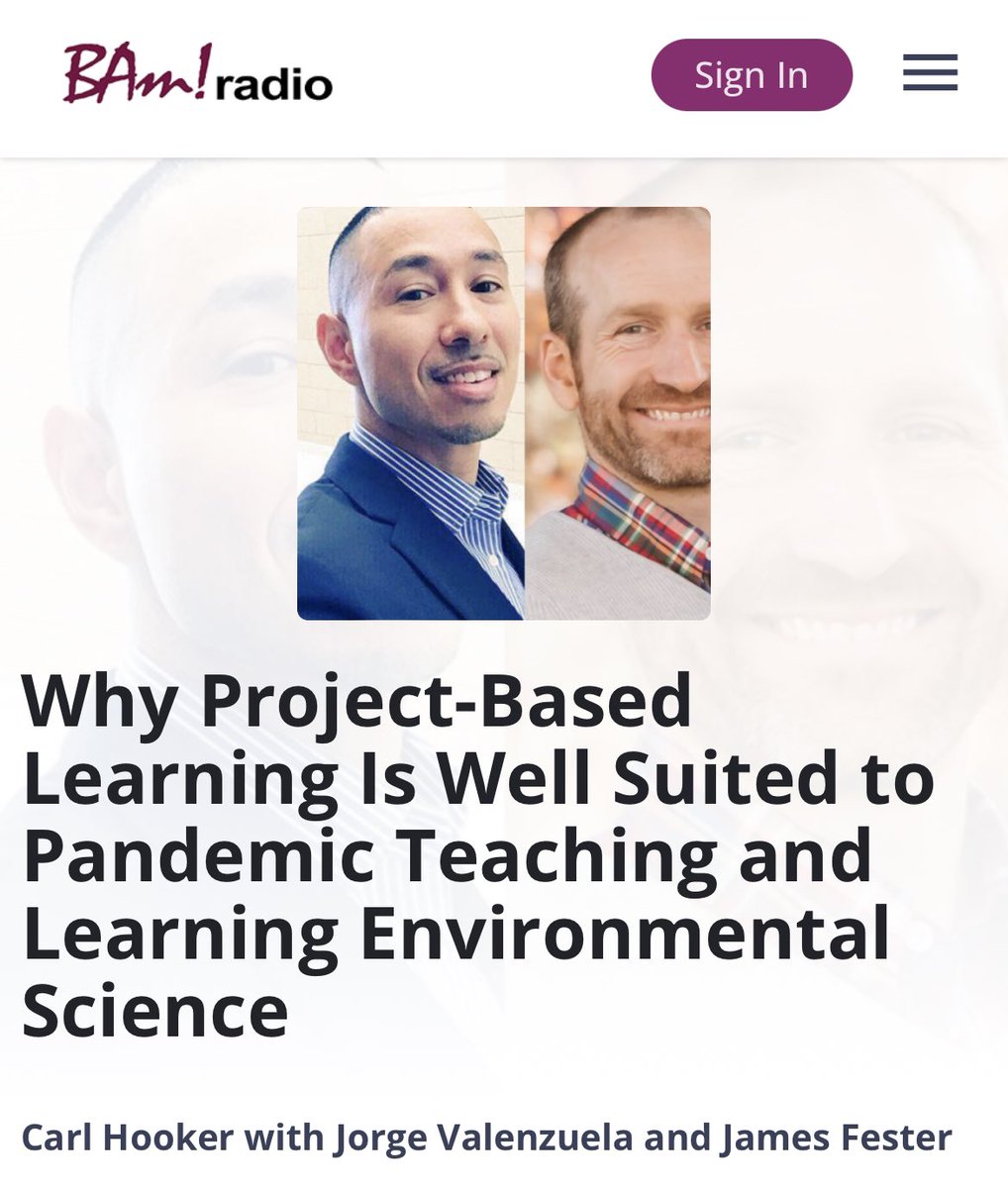 JorgeDoesPBL's tweet photo. [LISTEN] Why Project-Based Learning Is Well Suited to Pandemic Teaching &amp; Learning Environmental Science w/ @mrhooker @saintfester &amp; myself via @BAMRadioNetwork! 

Listen here: https://t.co/HvuOv9J9Bu

#JorgeDoesPBL #EnvironmentalScienceInPBL #environmentaleducation https://t.co/9vPQ8ZyJEF