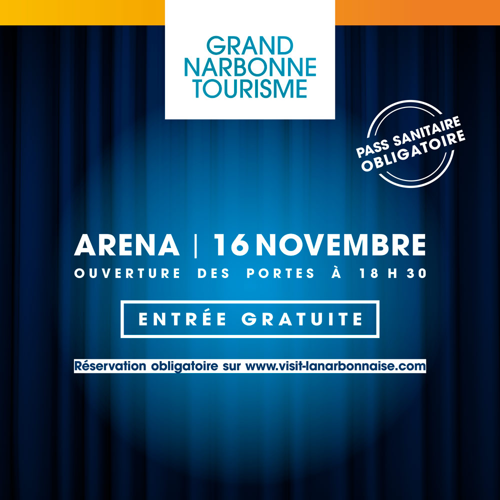 [EVENEMENT]
Il est temps de découvrir quel nom vous avez choisi pour votre destination !
Rdv mardi 16 novembre à 19h30 (ouverture des portes à 18h30) à l'Arena pour une soirée exceptionnelle !
Réservation gratuite obligatoire➡️billetterie.visit-lanarbonnaise.com/evenement/soir…
Pass sanitaire obligatoire😷