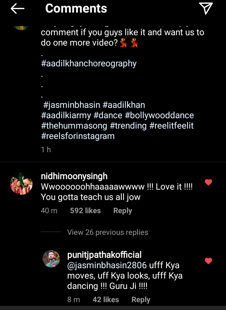 Not only nidhi maam but also one of the best choreographer <a href="/punitjpathak/">Punit J Pathak</a> sir also liked it ❤🔥
#JasminBhasin #PunitJPathak 
#Jasminians 

IGS IN NOVEMBER