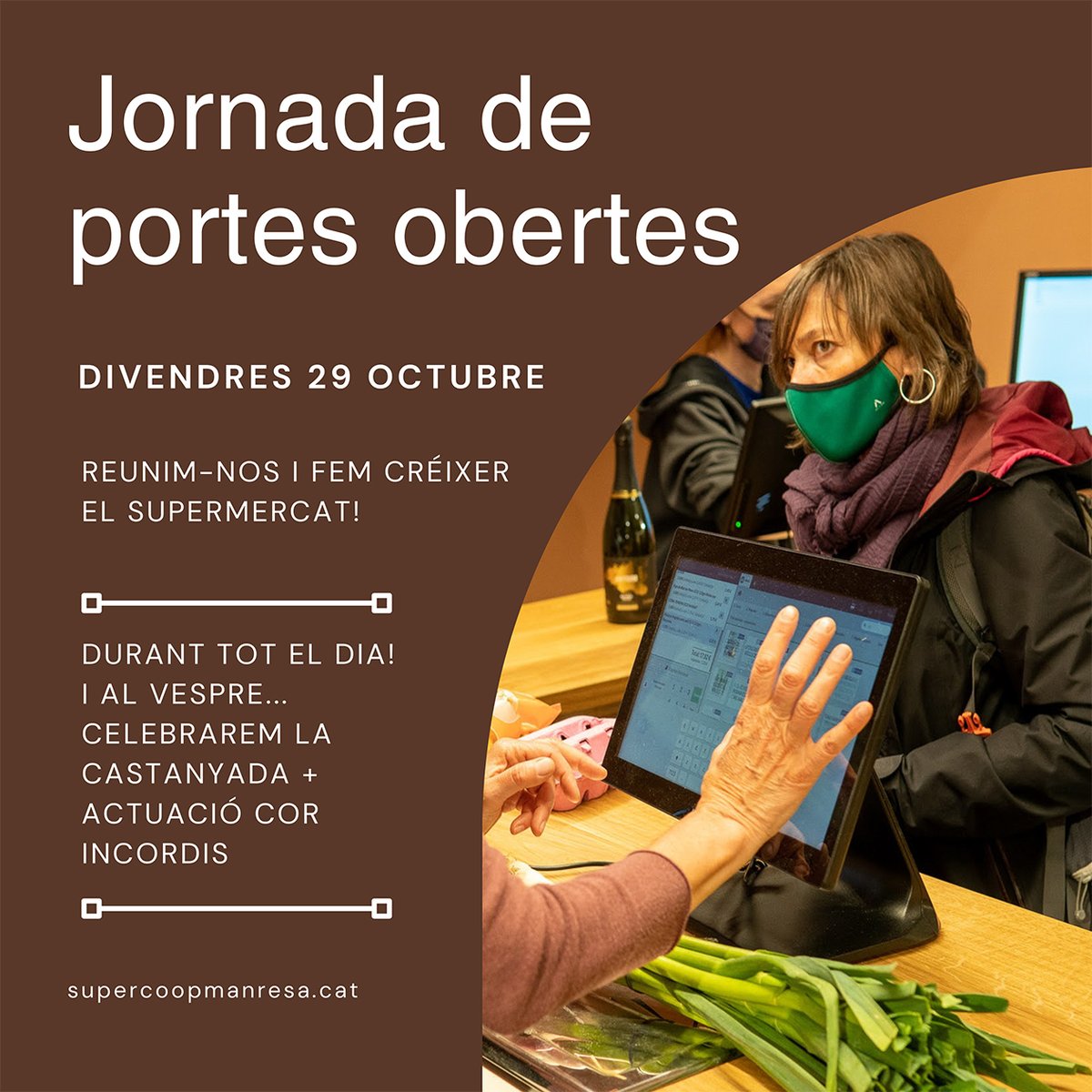 🕜 Tic, tac, tic, tac....queda una setmana!
📣 Feu córrer la veu entre totes les persones sòcies!
🛒 A més, divendres vinent tothom podrà comprar al nostre supermercat.