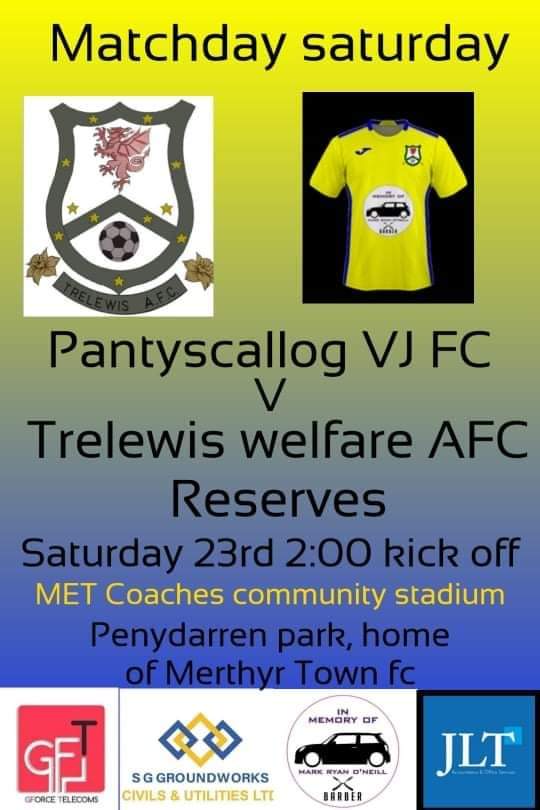 Just the 1 game for the club tomorrow and it's our reserve team in action against <a href="/pantVJFC/">Pant VJFC</a>. Another tough game but hoping for plenty of support again for the lads who travel up to Merthyr's Towns stadium👏💙💛💙💛💙💛