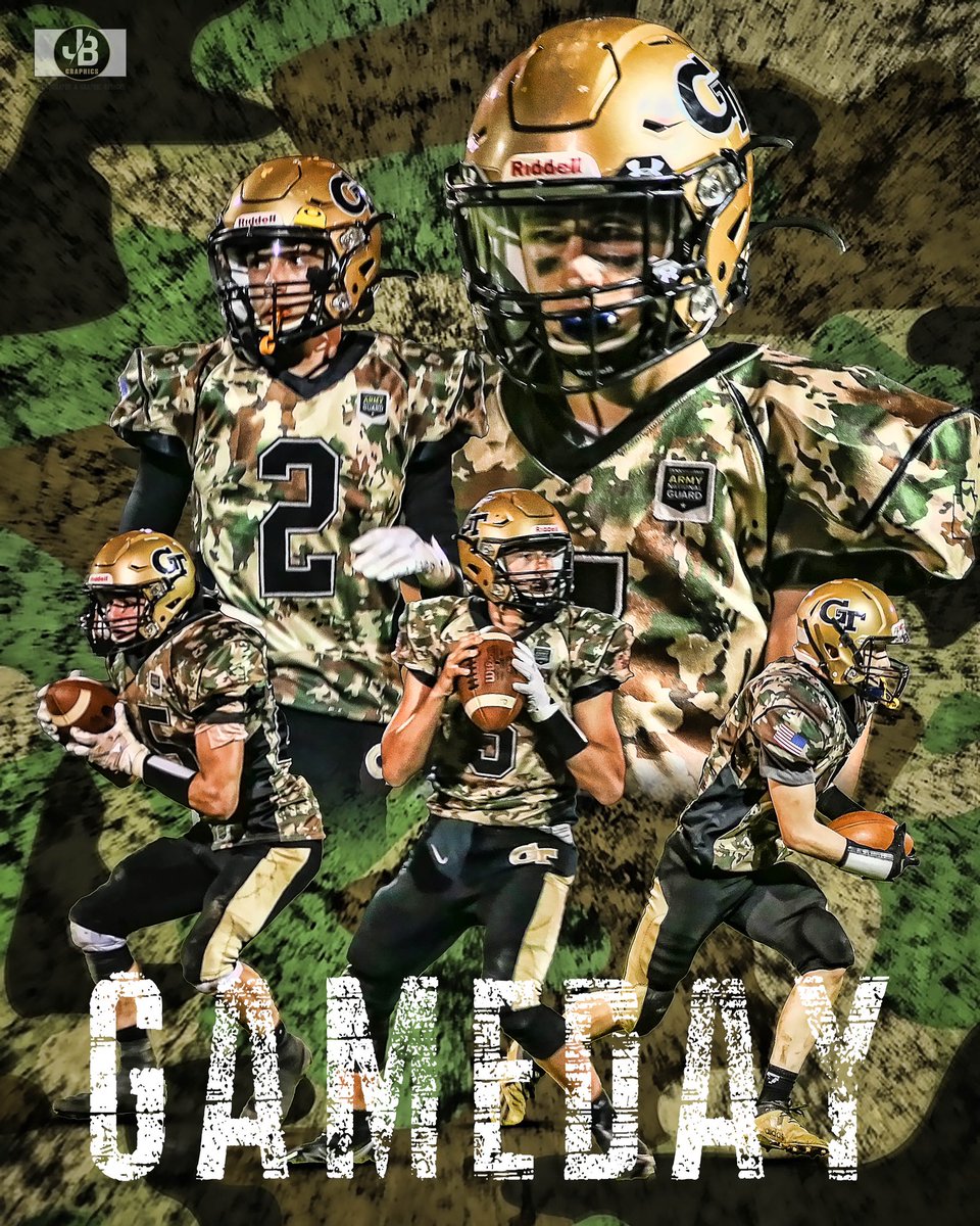 JB_Graphics__'s tweet photo. Curwensville (4-4) is back at home against an old rival, Moshannon Valley (2-6).

The Golden Tide will also be repping the camo jerseys for camp night at the game!!

@JamesRThompso10 @JustinMarshal39 @lgrata8861 @CurwensvilleSD https://t.co/liwyldVS25