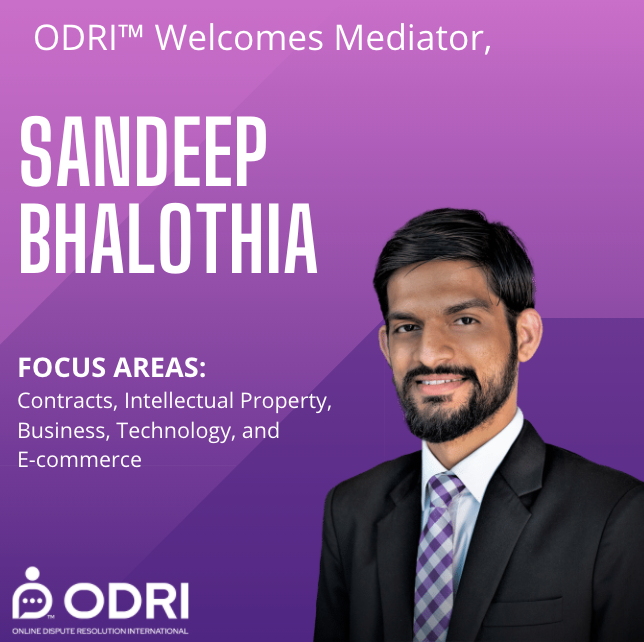 online_dispute's tweet photo. The ODRI team welcomes Sandeep as one of our #mediators to the platform!
To learn more about ODRI™ visit us at https://t.co/2GpILBcI0H
#mediation #ODR #onlinedispute #onlinedisputeresolution https://t.co/YrzaEHwkvf