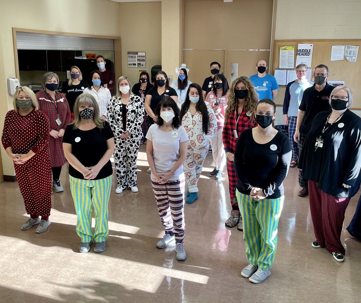GregNaterer's tweet photo. Showing our ⁦@MUN_Engineering⁩ support for the Janeway Hospital #Jamarama - we are thinking about all brave children who can’t change out of their pajamas. ⁦⁦@JanewayNL⁩ https://t.co/2Wb8l4bshd