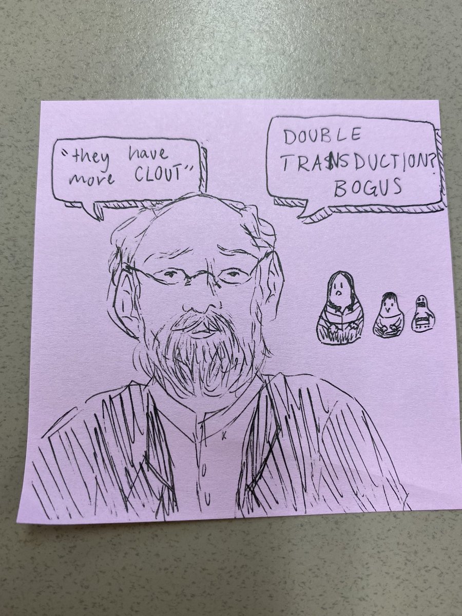 Pretty great drawing of <a href="/danieldennett/">Daniel Dennett</a>  from an #IBPhilosophy student.