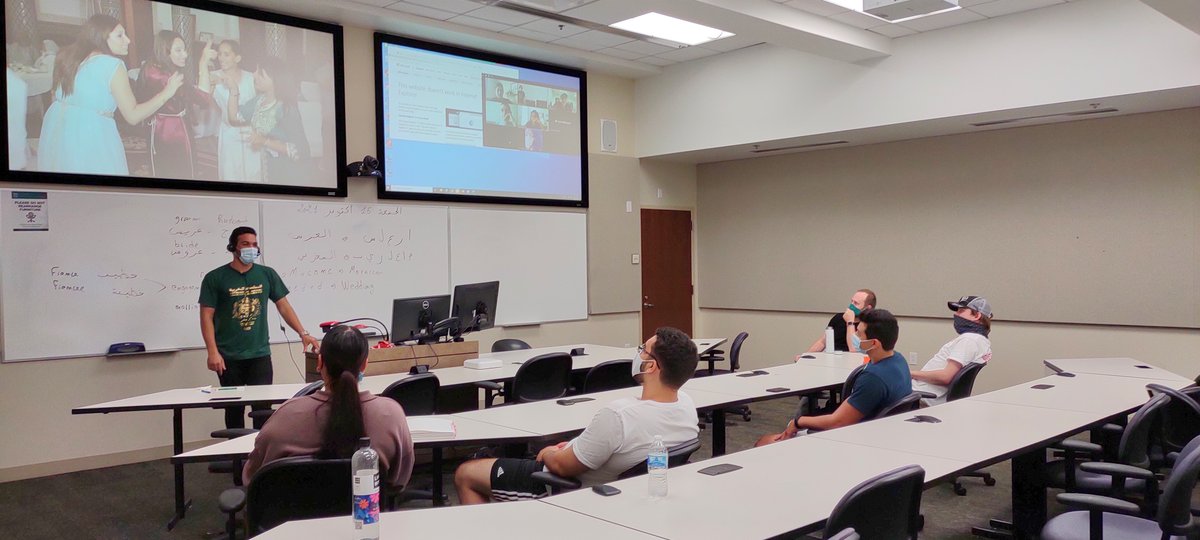MACECEfulbright's tweet photo. Last Friday, our #FLTA Mahmoud Lakbiba gave a hybrid presentation about Moroccan Weddings which fascinated his audience at his host University of North Carolina at Wilmington.
#Fulbright FLTAs are teachers of Arabic and cutural ambassadors at the same time.

#FulbrightMorocco https://t.co/Fghi1c5qec