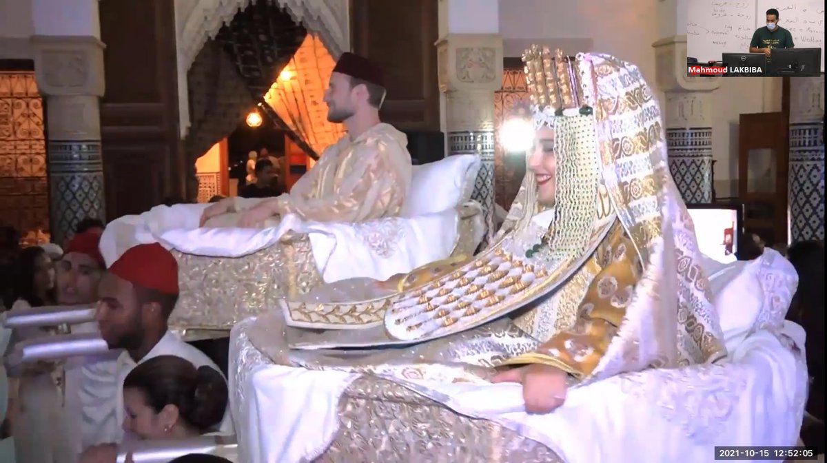 Last Friday, our #FLTA Mahmoud Lakbiba gave a hybrid presentation about Moroccan Weddings which fascinated his audience at his host University of North Carolina at Wilmington.
#Fulbright FLTAs are teachers of Arabic and cutural ambassadors at the same time.

#FulbrightMorocco