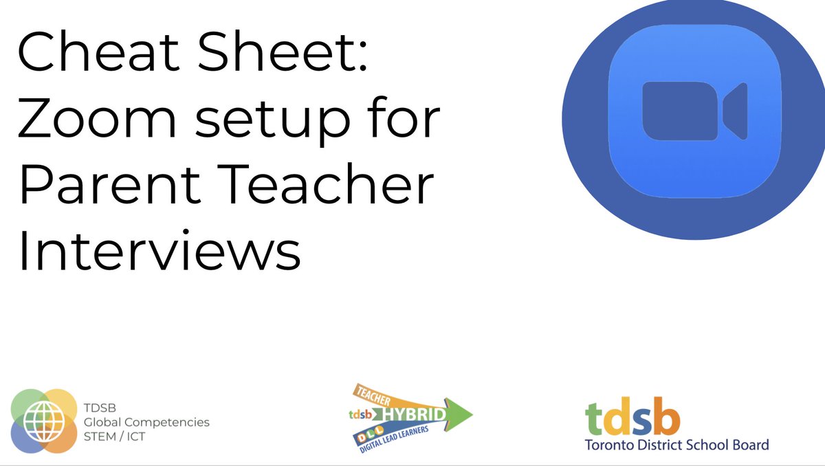 Mr_WLoo's tweet photo. @tdsb Cheat Sheet: Zoom setup for Parent Teacher Interviews  @TDSB_GC @TDSB_DLL https://t.co/44fjGQn0AP https://t.co/3kaVBnotg9