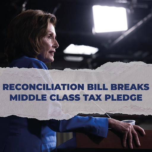 The Democrats promised to protect the middle class during their 2020 campaigns. It didn’t take long for them to abandon that promise with the #ReconciliationBill. We need to abandon big government and prioritize the American people.
