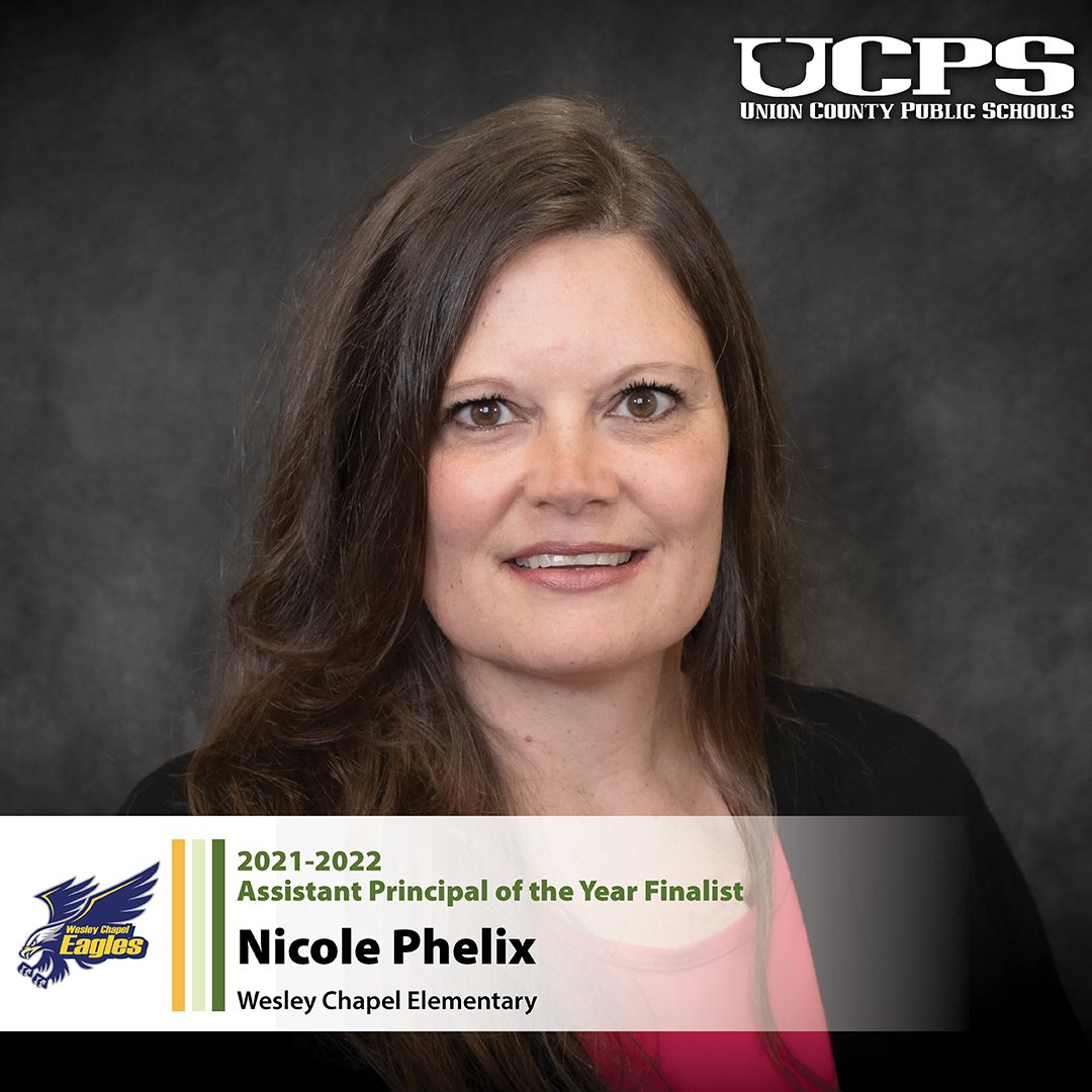 UCPSNC's tweet photo. Congratulations to the finalists for #UCPS Assistant Principal of the Year! @AGHoulihan @WesleyChapelES @WingateES_NC @NewTownESNC @PiedmontMSNC https://t.co/EasUAQb5GR