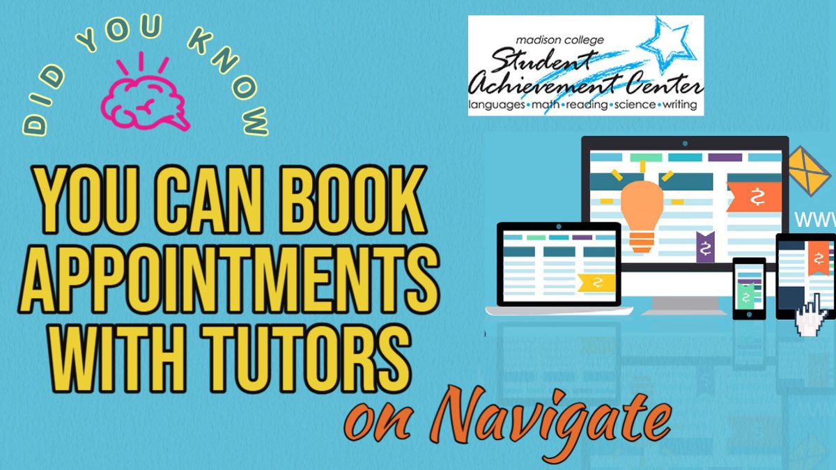 MadCollSAC's tweet image. Navigate times are noted on the tutor schedule. libguides.madisoncollege.edu/c.php?g=101513…