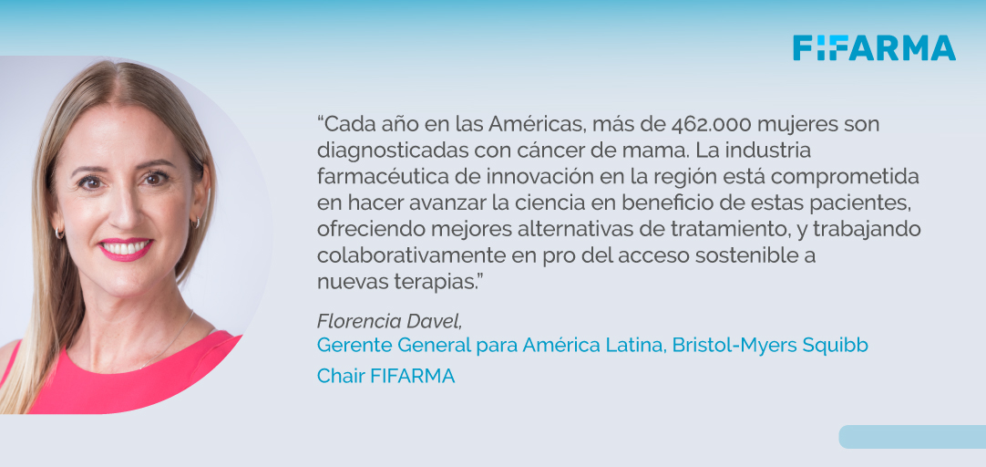 FifarmaLatam's tweet photo. ¡Estamos trabajando para lograr una mejor calidad de vida de pacientes con cáncer de mama! Así lo reafirma la Presidenta de nuestro Comité Ejecutivo, Florencia Davel.

#FIFARMATeam #OctubreRosa https://t.co/mNcb71uYQh