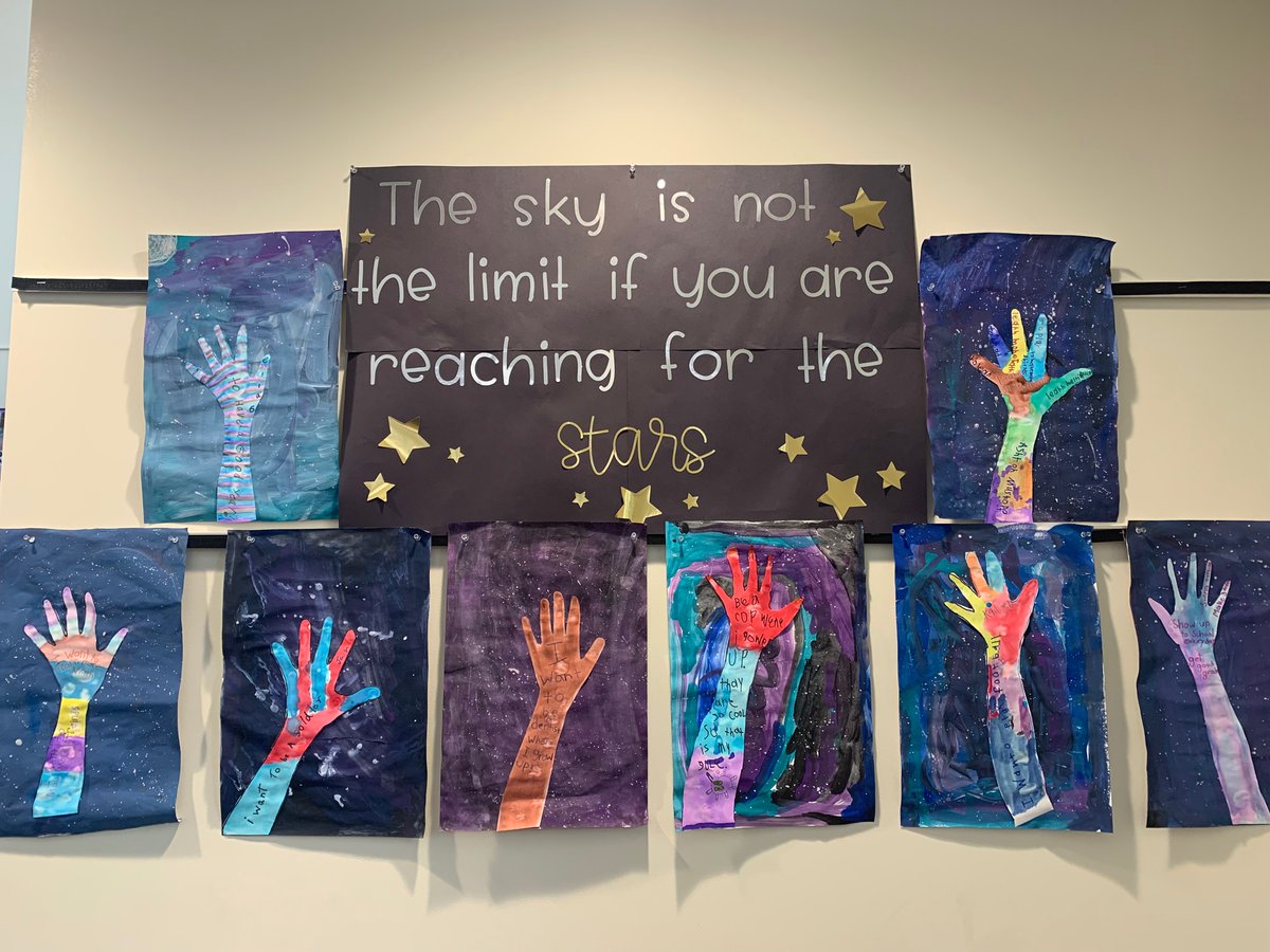TeacherTerriV's tweet photo. Stopped by @Creekvw_Tweets this afternoon and was inspired! May they always continue to dream BIG! @ArtwithMissG #MiddieRising #GameChangers #FutureDentist https://t.co/qOukEceRbJ