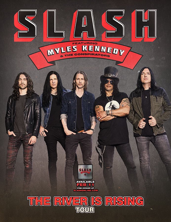 Slash on X: The River Is Rising Tour. Tickets on sale next Fri, 10/29 at  10am local time. Exclusive SMKC presale begins Mon, 10/25 at 10am local  time w/ password SMKC4. Head