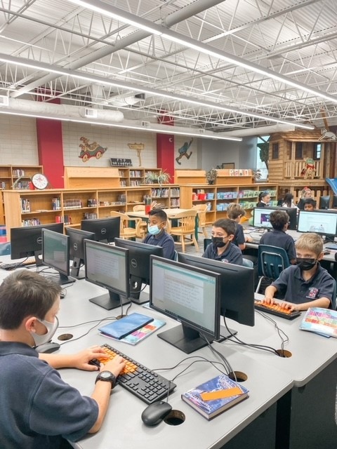 3rd grade learning how to type without looking at the keys!