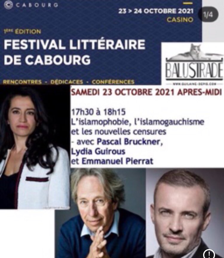Heureuse de vous retrouver ce week-end au festival littéraire @villedecabourg !
Rendez-vous dimanche pour une conférence sur « l’islamogauchisme, le wokisme et les nouvelles censures » en compagnie de Pascal Bruckner et Emmanuel Pierrat 
<a href="/EdLObservatoire/">Éditions de l'Observatoire</a>