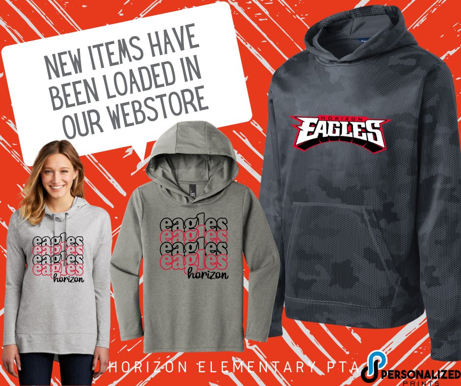 The Horizon Spirit Wear Store is live again with new designs!
Items are exclusive to this launch.
Orders placed before Oct.31st. will be delivered the week of November 15th.
Check it out at the link below. 
horizonpta.personalizedprints.net/horiz.../shop/…