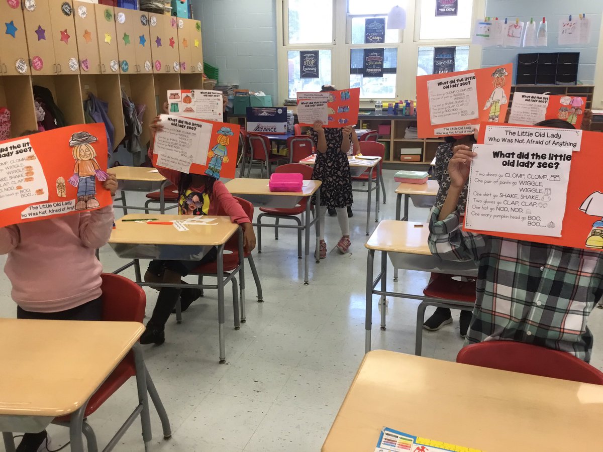We enjoyed reading The Little Old Lady Who Wasn’t Afraid of Anything.  Fun Interactive Book that helps our Reading &amp; Writing skill.  🥾🥾👖👕🧤🧤🎩🎃 <a href="/25Lafayette/">Lafayette Estates School #25</a>