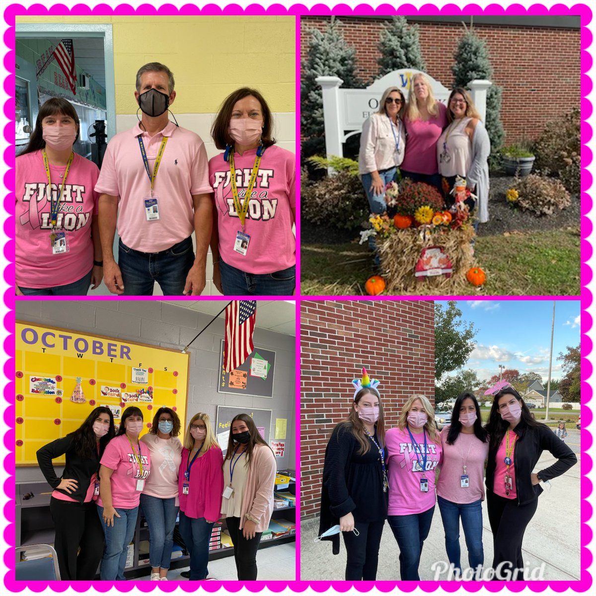 💗🎀Oquenock faculty and staff participated in a district wide incentive to raise money for Breast Cancer Research.     Participants were encouraged to wear pink to show their support.  💗🎀