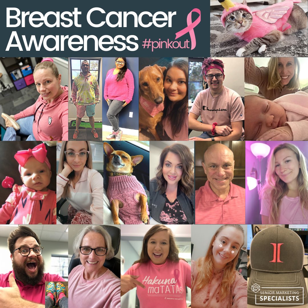 smsteam1's tweet photo. Today we wear pink in support of Breast Cancer Awareness Month as part of our 12 Months of Giving program and to honor our loved ones and all those affected by Breast Cancer.
#PinkOut
#SMSTeam
#12MonthsOfGiving
#TwelveMonthsOfGiving
#SeniorMarketingSpecialists https://t.co/OyBEFFwhOc