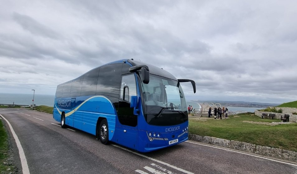 Welcome on board <a href="/bournemouthuni/">Bournemouth Uni</a> for your trip to <a href="/WPNSA/">WPNSA</a> and <a href="/weyandportinfo/">Weymouth & Portland Information</a>.  Here is Fleet no: 1 overlooking #Lymebay.  Thank you <a href="/redboymike/">michael bracher</a> for the great pic 👌👌