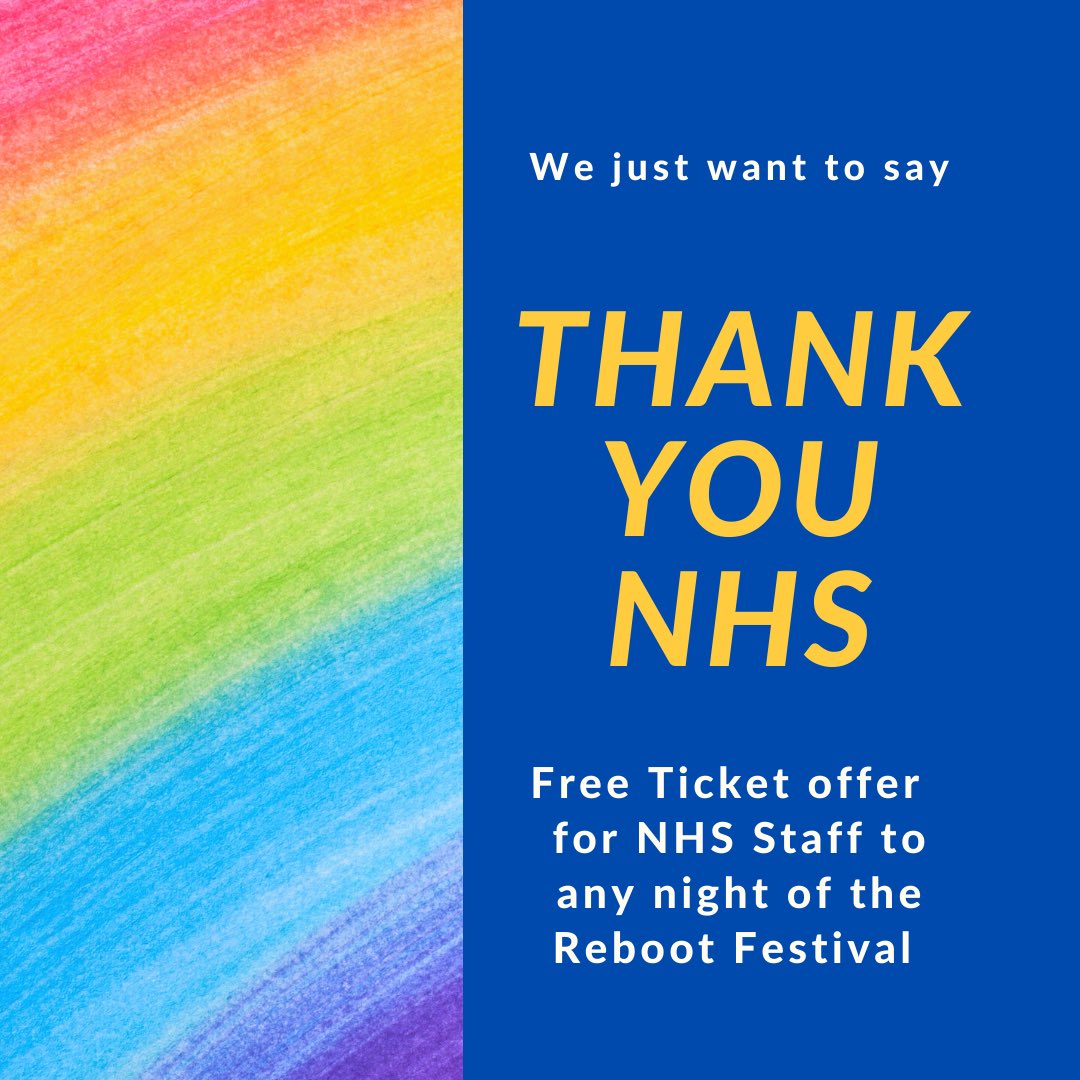 KiboProductions's tweet photo. We’ve loved welcoming NHS Staff to our Festival. Just flash your badge at the box office for a free ticket. 🙌🏼 #rebootfest #thankyouNHS https://t.co/L8PF5Fsw1X