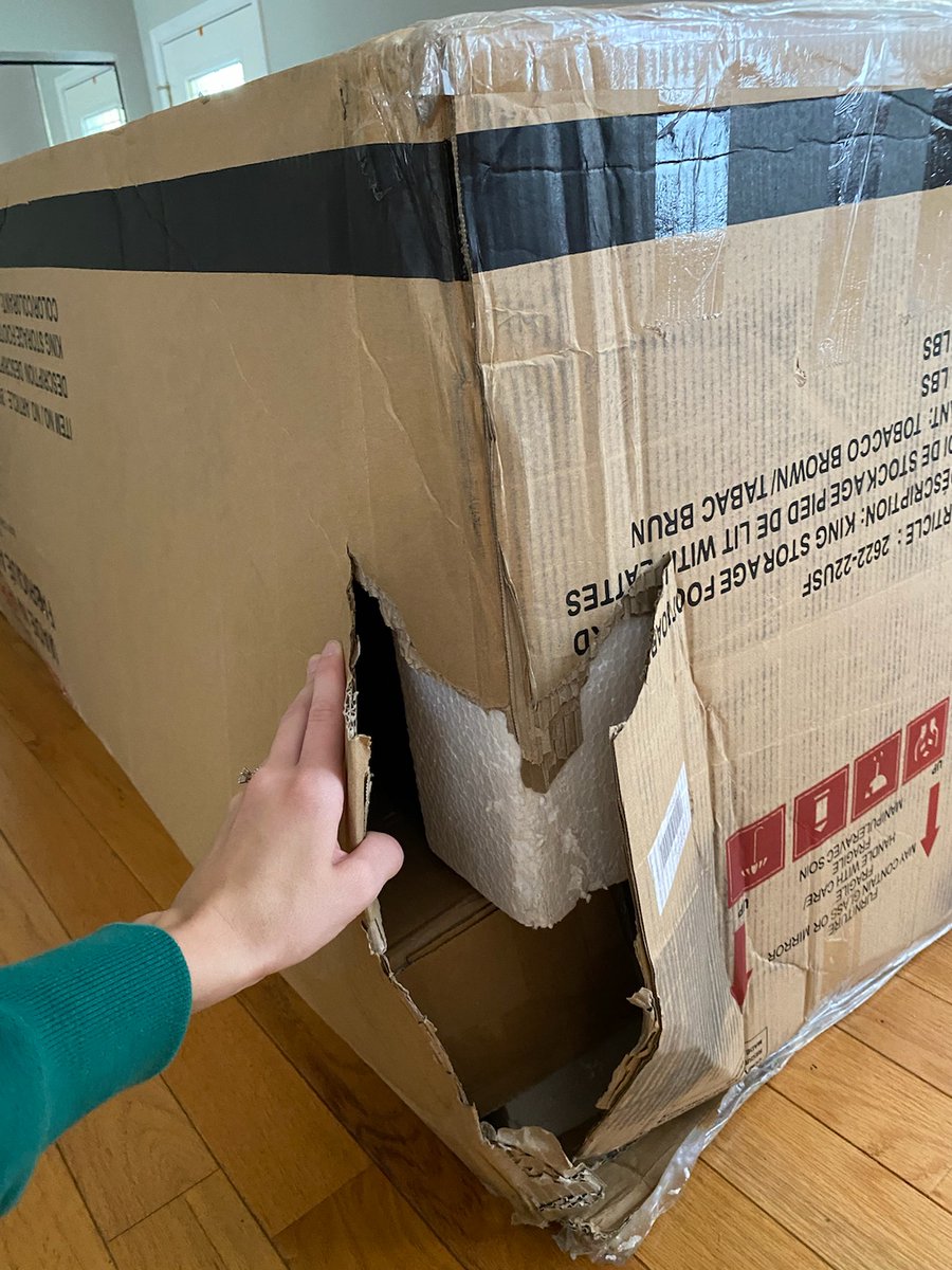 Loose_check_13's tweet photo. @MyBobs unbelievably careless delivery.  Customer service told me everything inside should be fine and to call back tomorrow lol https://t.co/JSDNeBVWGb