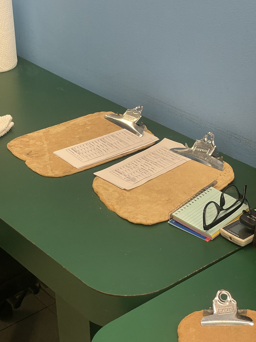 Clipboards at the laundromat
