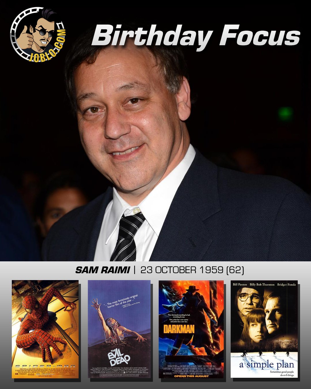 Wishing a very happy 62nd birthday to director, Sam Raimi! 