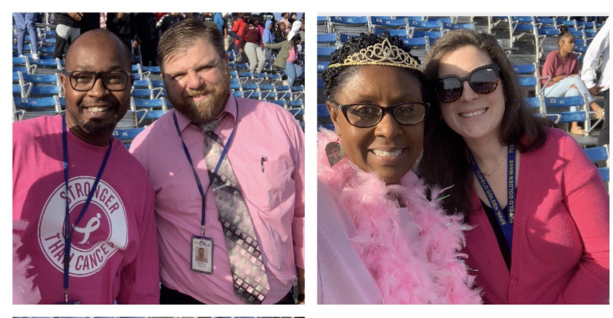 CareerTech_TPSD's tweet photo. CTE students and staff show our support of Breast Cancer Awareness!👚 #pinkwithpurpose #cte #TPSD https://t.co/V77hFV5Cbs