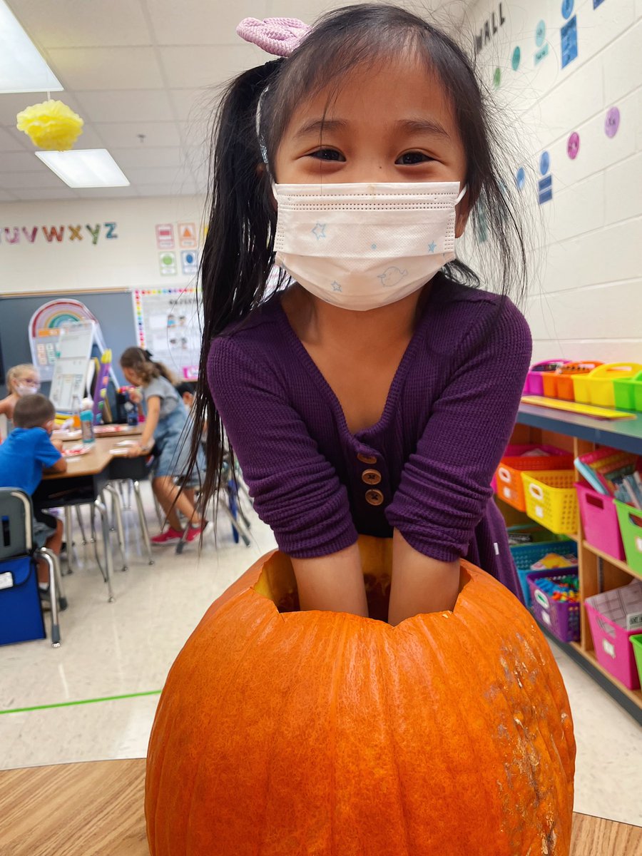 MissLuciB's tweet photo. Pumpkin Day is the BEST day!!! 🎃 (And the best way to wrap up our science unit)! So much fun investigating, experimenting, and discussing pumpkins with my 22 little pumpkins 🧡 #spottedatLOW https://t.co/0sCueEahrI