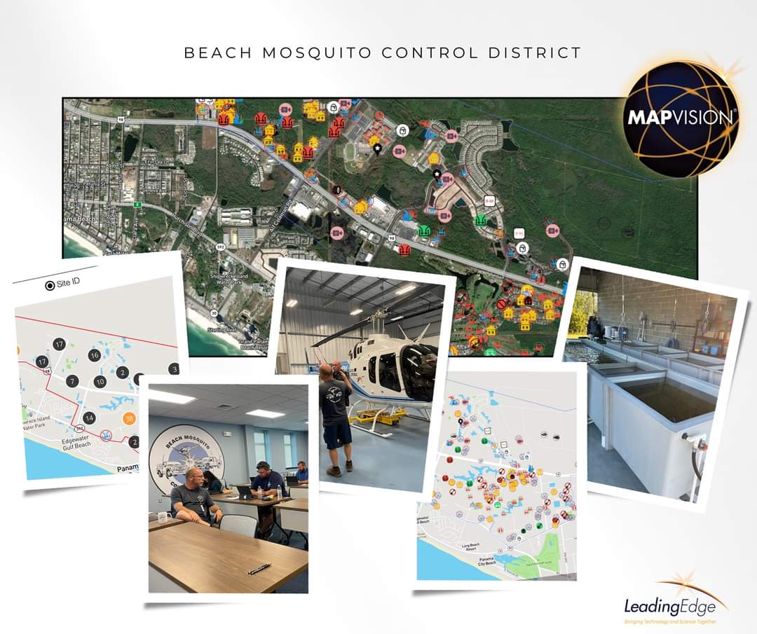 LeadingEdge_LEA's tweet photo. Beach Mosquito Control District is one of our first #MapVision (Gen1) users. As they move to Gen3, their technology upgrade includes our iOS Field App and ULV Flow Control App. We’re proud to work with BMCD in their efforts to protect #PublicHealth in the Panama City Beach area. https://t.co/UcZBAlJhUd