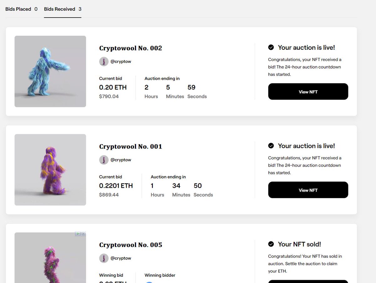 parvizmayelzade's tweet photo. Less than 2 hours left until the end of the #Auction ๐ฅธ
@withFND #NFTCommunity #NFTs #cryptowool https://t.co/Kj9HV0zHlf
