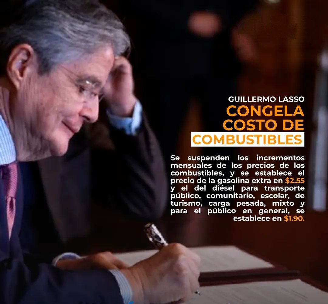 AnaHerreraGomez's tweet photo. Faltaban 2 meses para que los combustibles lleguen a los precios en los que hoy, el Pdte. @LassoGuillermo ha decidido "congelarlos"
En el mismo mes, los precios de los combustibles han incrementado 2 veces, y cree que debemos agradecerle? 
@BancadaUNESec https://t.co/eu456qeUzx