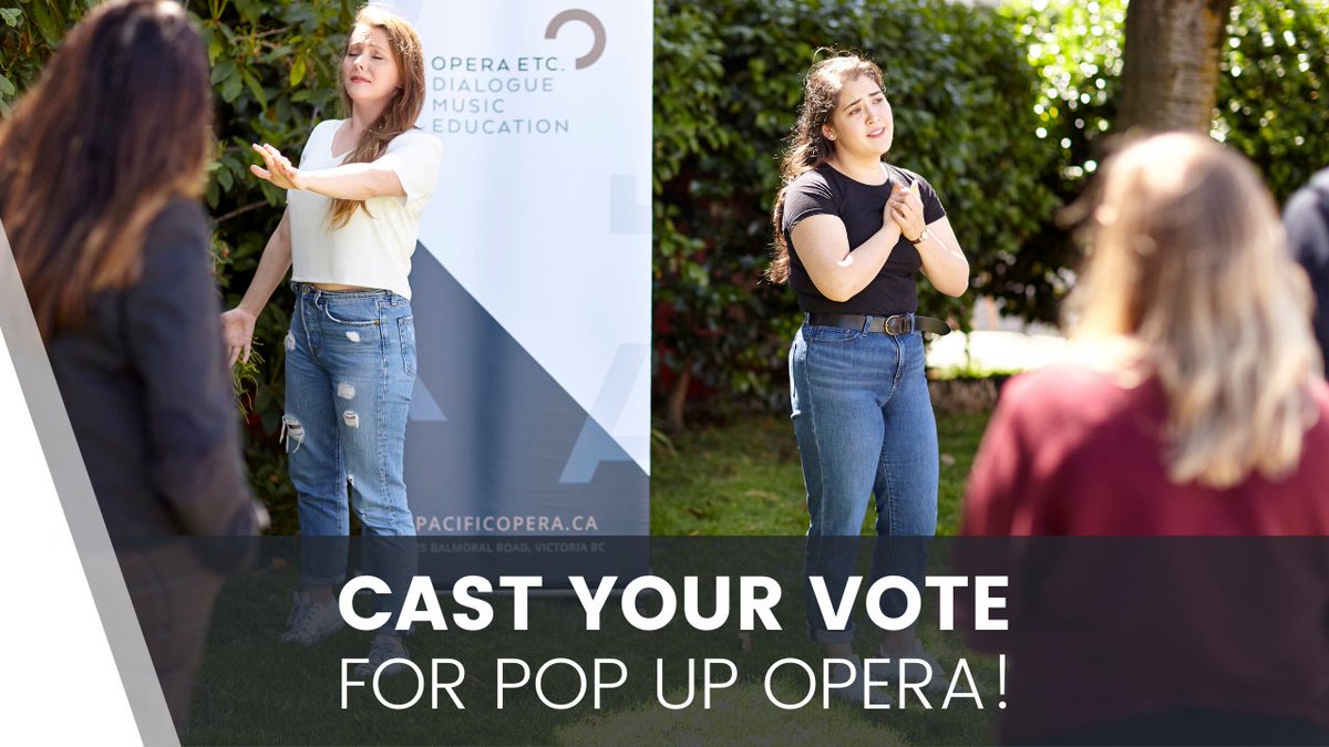 PacificOperaVic's tweet photo. Vote for Pop Up Opera in the city!
@CityOfVictoria is asking your help to decide how to enhance neighbourhood spaces, & #PopUpOpera is one of the options! Share your opinion by November 19th to help build our community.
Vote at https://t.co/mdW91xg3zc
📸Works Photography https://t.co/LJdvUghXVU
