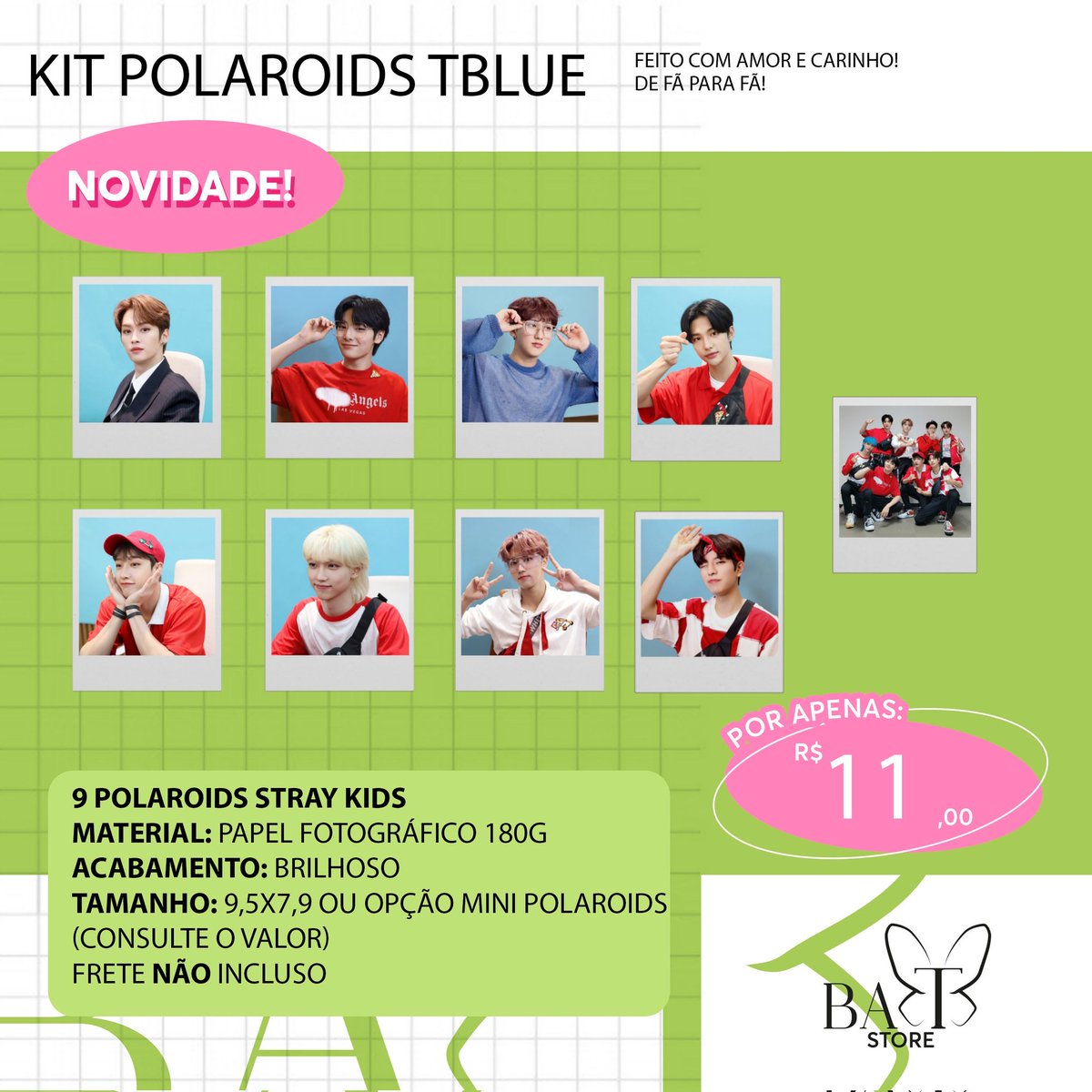 BAT_Store_'s tweet image. 🦋 Kit Polaroids TBlue [#StrayKids]

🏷|| Pedido via DM
📫|| Envio em até 12 dias úteis 
💵|| Depósito, transferência, pix, paypal (taxa de R$4,50) ou boleto (taxa de R$3,50)
📩|| Frete Fixo: R$12,00 
🎁|| Acompanha brinde!