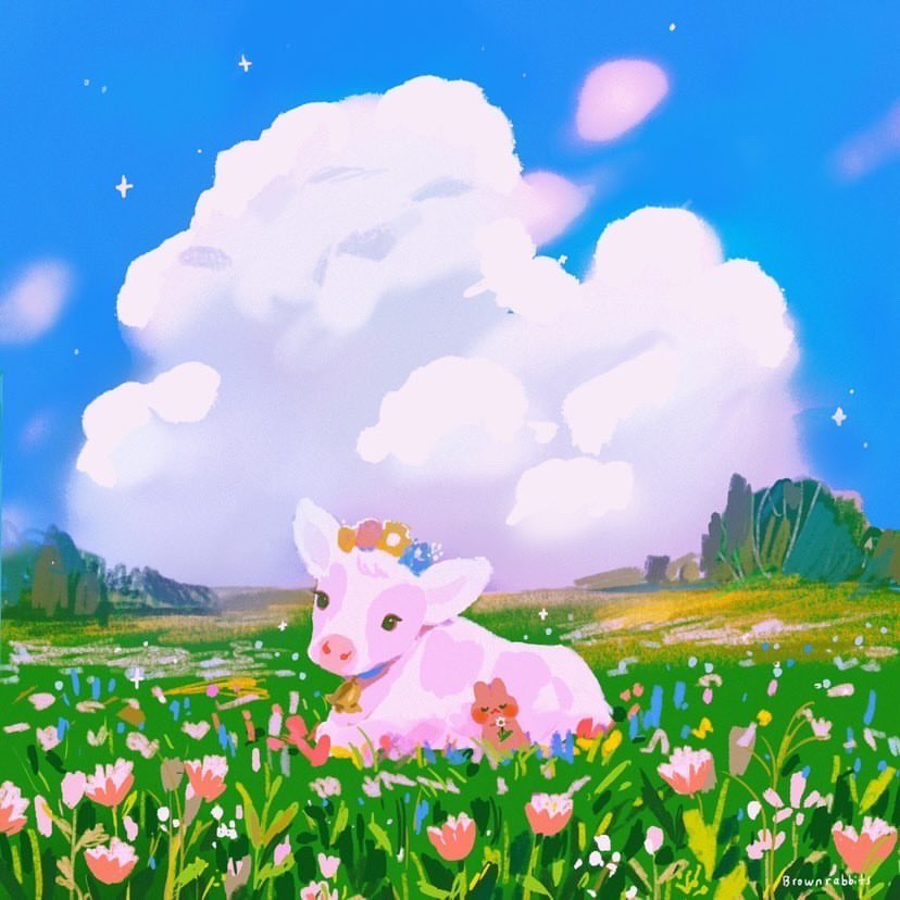 brownrabbitsart's tweet photo. ✨☁️ 🐄 🐰 🌷 🌸 https://t.co/7TgEdxqbZh