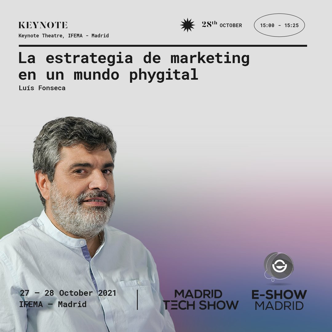 critec's tweet photo. O nosso colega Luís Fonseca vai fazer uma apresentação no dia 28 de Outubro no Keynote Theatre, no @eshowesp às 15h, com o tema: “A Estratégia de marketing num Mundo “phygital“. #phygital #critec #eshowmadrid #marketing #techsowmadrid https://t.co/Ysh3QVLhV7