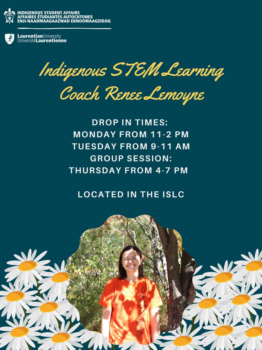 IndigenousLUL's tweet photo. We now have an Indigenous STEM Learning coach! Come in during the posted times 😁#indigenouslearning #indigenousLU https://t.co/huTF4J6Mpl