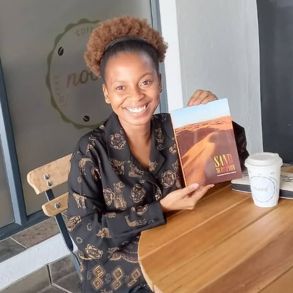 cinnamon_bun06's tweet photo. A major personal achievement. After years of writing, I finally have my name on a book to share with the world. Sand Scorpion is a collection of poetry, touching on romance, grief, pain and self-discovery. 
Get yourself a copy for P130. I deliver in Gaborone and surrounding areas https://t.co/n651X4zmtZ