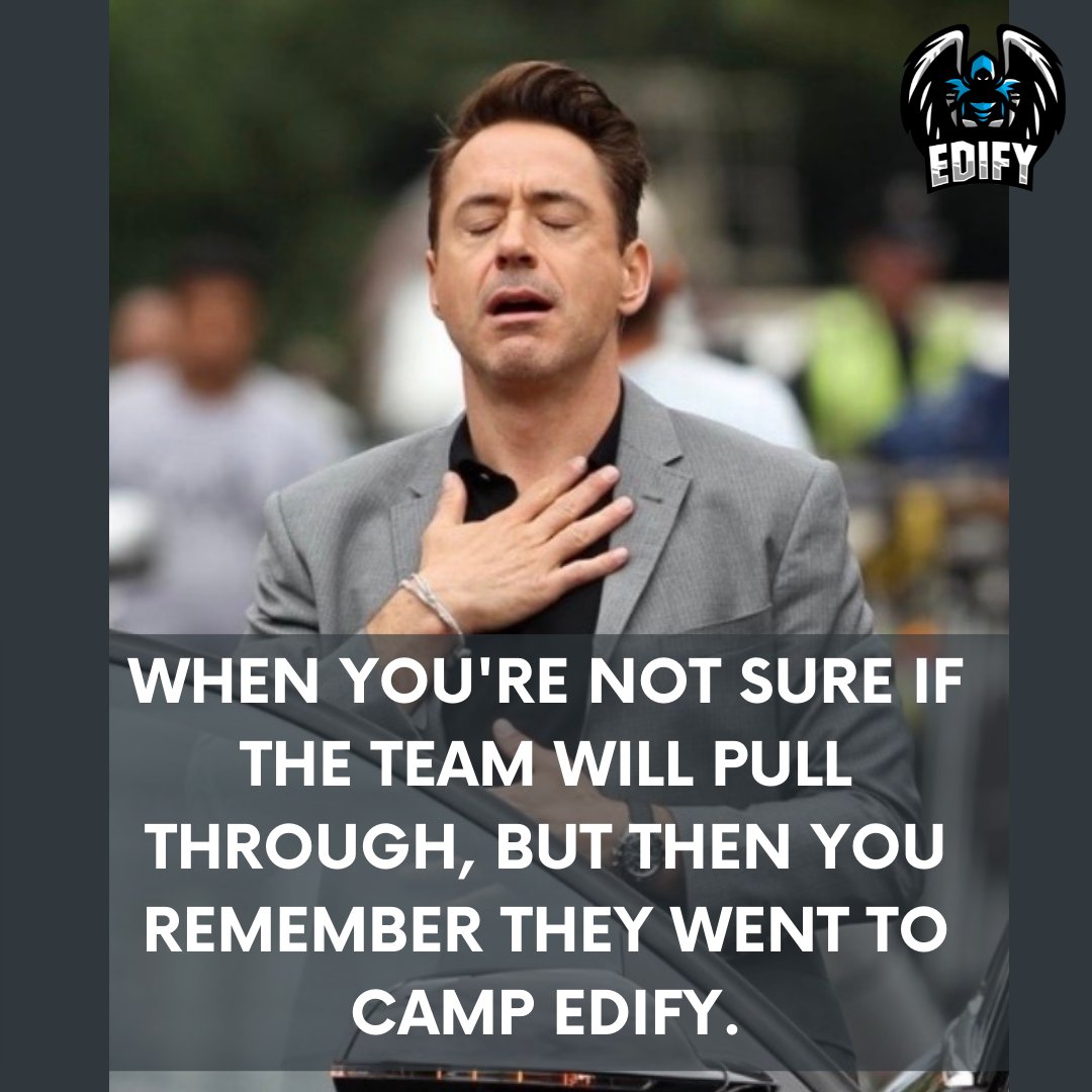 EdifyGG's tweet photo. #Edify #Esports #videogamecamp #TeamMates #TeamWork #Meme #Avengers #IronMan https://t.co/Y6uAL62bPC