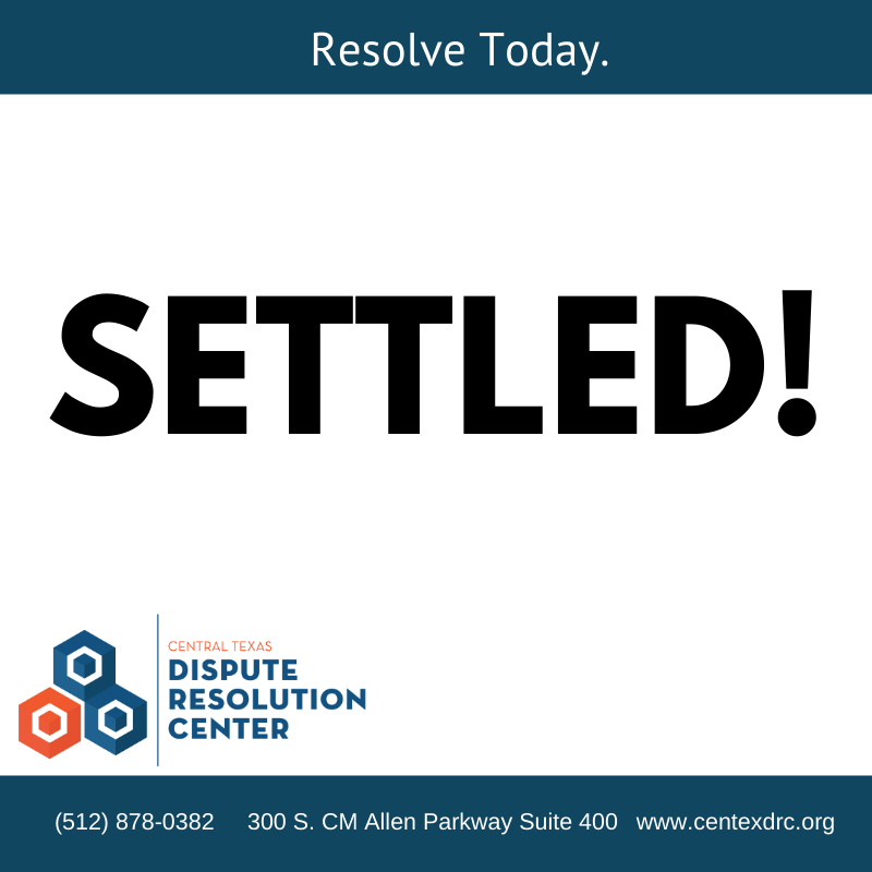 CenTexDRC's tweet photo. National Conflict Resolution day was officially yesterday, but we were working hard all week. This week we have settled six mediations!!! We mark this week as Conflict Resolution Week and will continue to help resolve disputes. Thank you to our volunteer mediators! https://t.co/lmglQu7ZyB